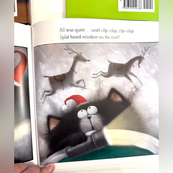 3 Hardcover Children’s Books Little Red Hen, Furious George, Merry Xmas, Splat - Picture 3 of 5